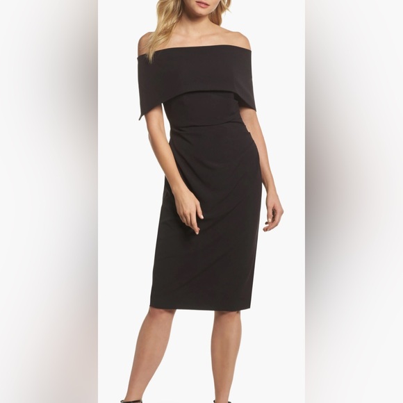 PRICE FIRM NWT VINCE CAMUTO Size 4 Black Sheath Cocktail Dress - Picture 1 of 6